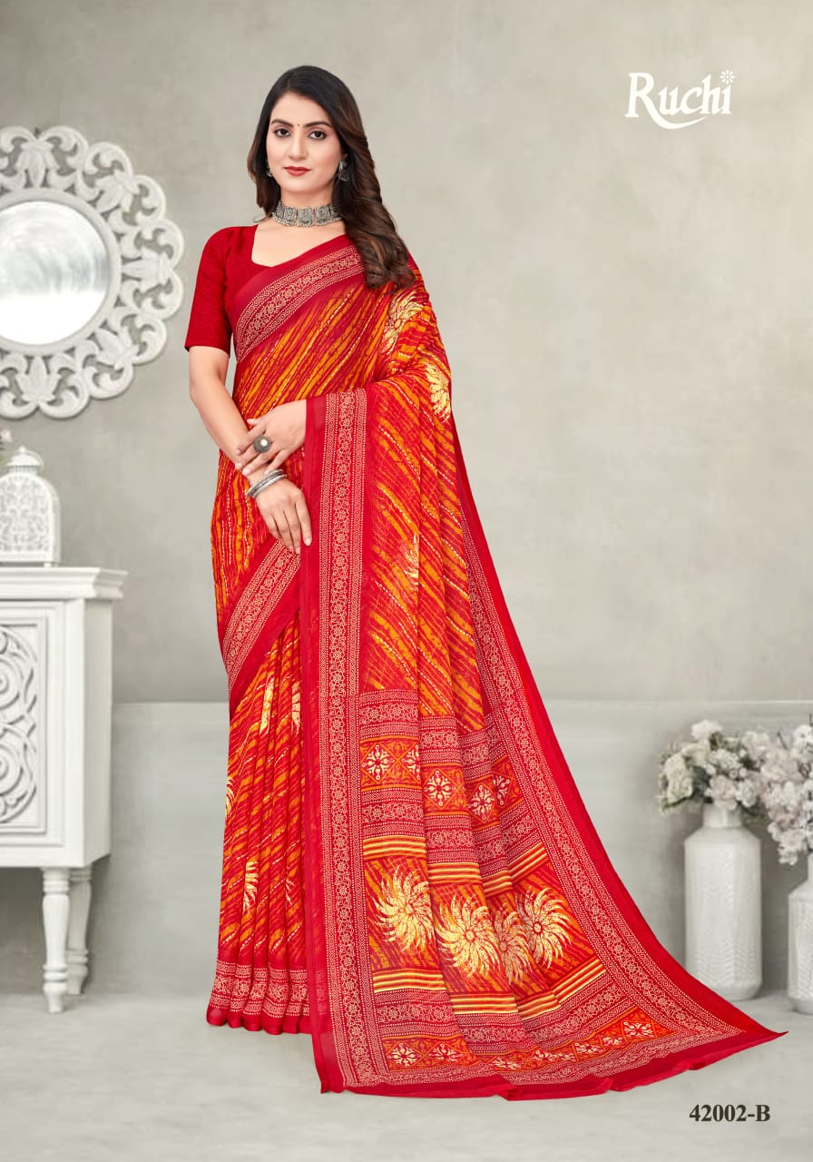 Star Chiffon Vol 192 By Ruchi Chiffon Surat Daily Wear Saree Wholesale Market